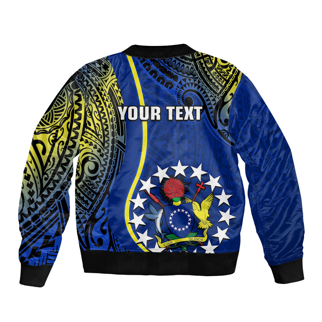 Personalised Cook Islands Bomber Jacket Mangaia Gospel Day Blue Version
