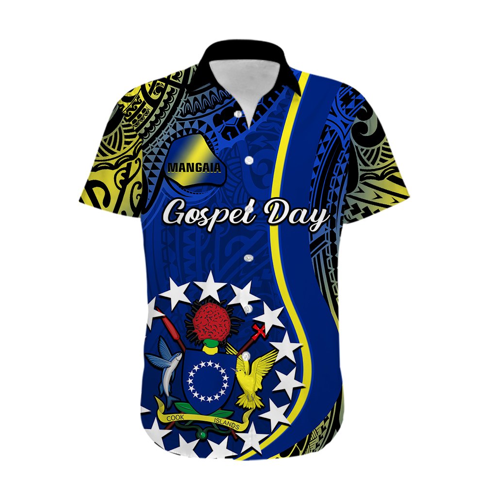 Personalised Cook Islands Hawaiian Shirt Mangaia Gospel Day Blue Version