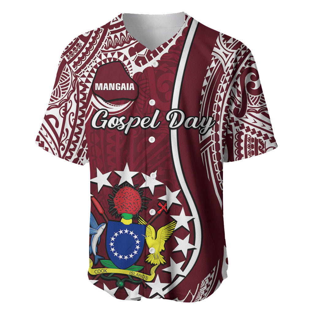 Personalised June 15 Mangaia Gospel Day Mangaia Cook Islands Baseball Jersey Maroon Version