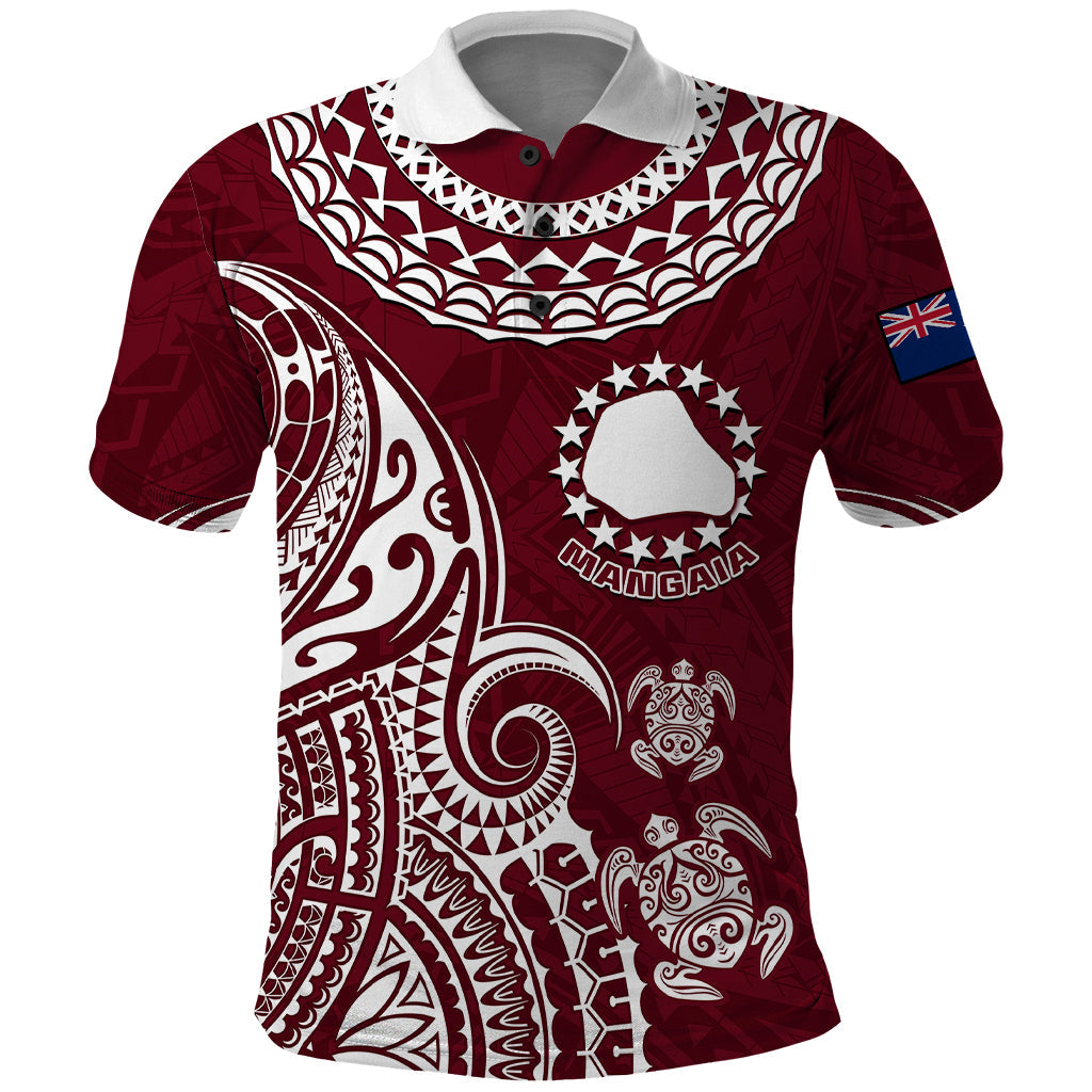 Personalised Mangaia Cook Islands Polo Shirt Polynesian Sea Turtle