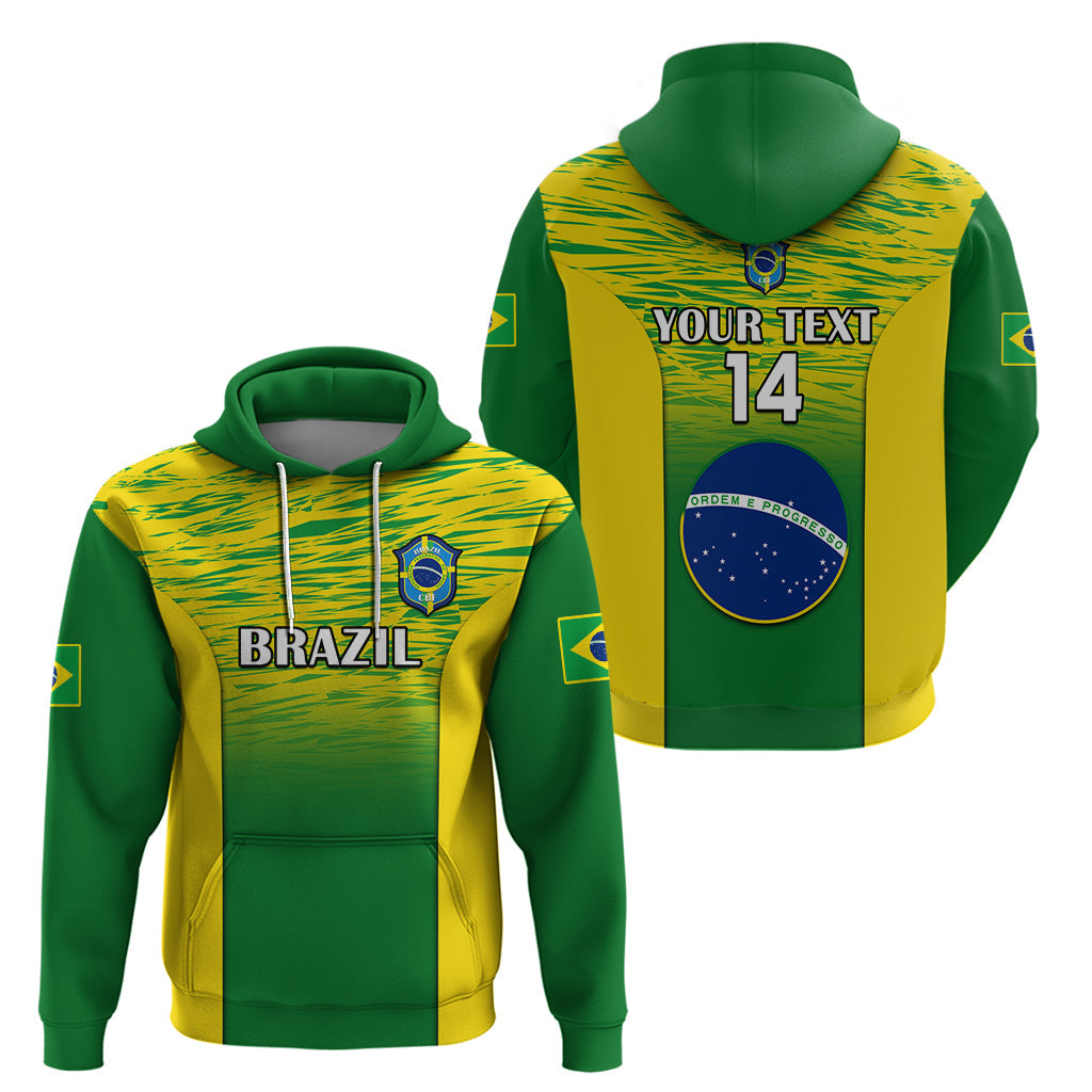 Custom Brazil Football Hoodie 2023 World Cup Go Selecao Gradient Style