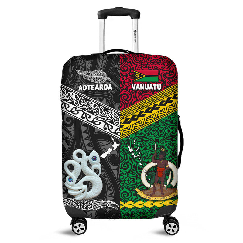 New Zealand And Vanuatu Luggage Cover Together Black