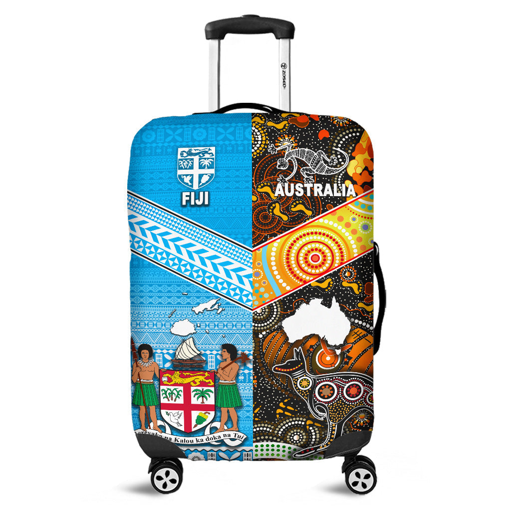 Australia Aboriginal And Fiji Tapa Luggage Cover Together