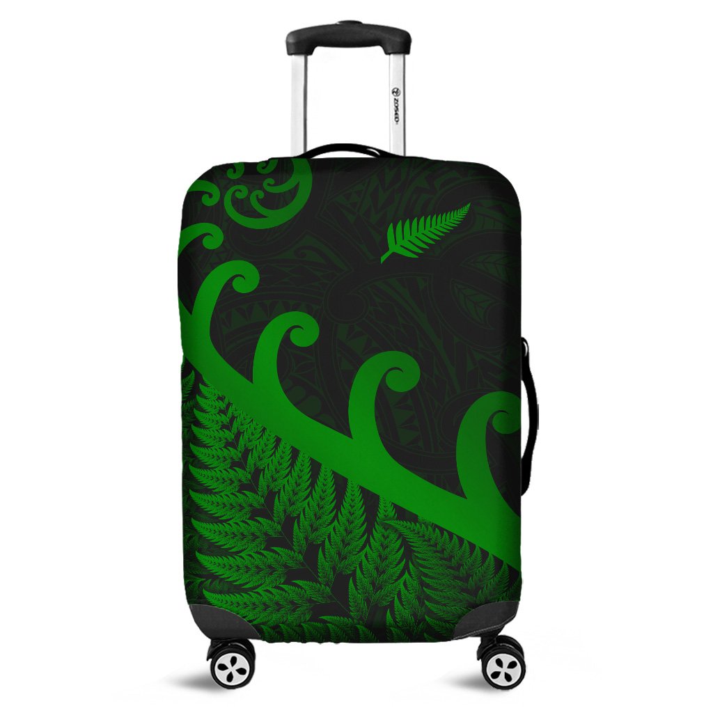 New Zealand Rugby Maori Luggage Cover Silver Fern Koru Vibes Green
