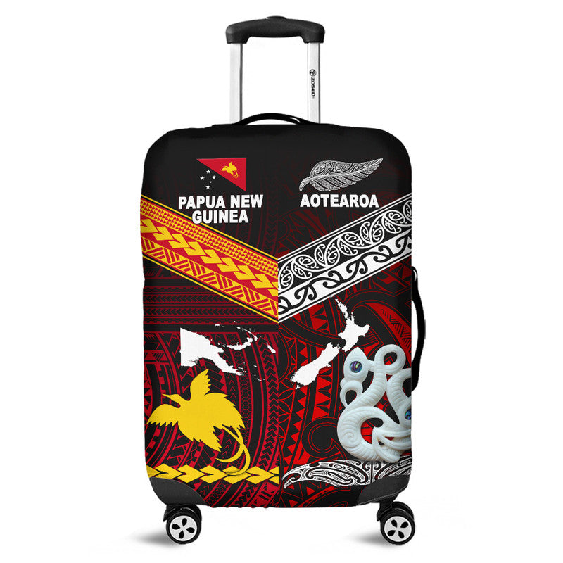New Zealand And Papua New Guinea Luggage Cover Together Red