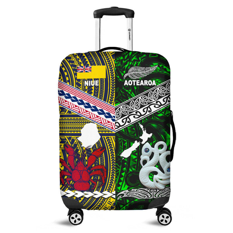 New Zealand And Niue Luggage Cover Together Green