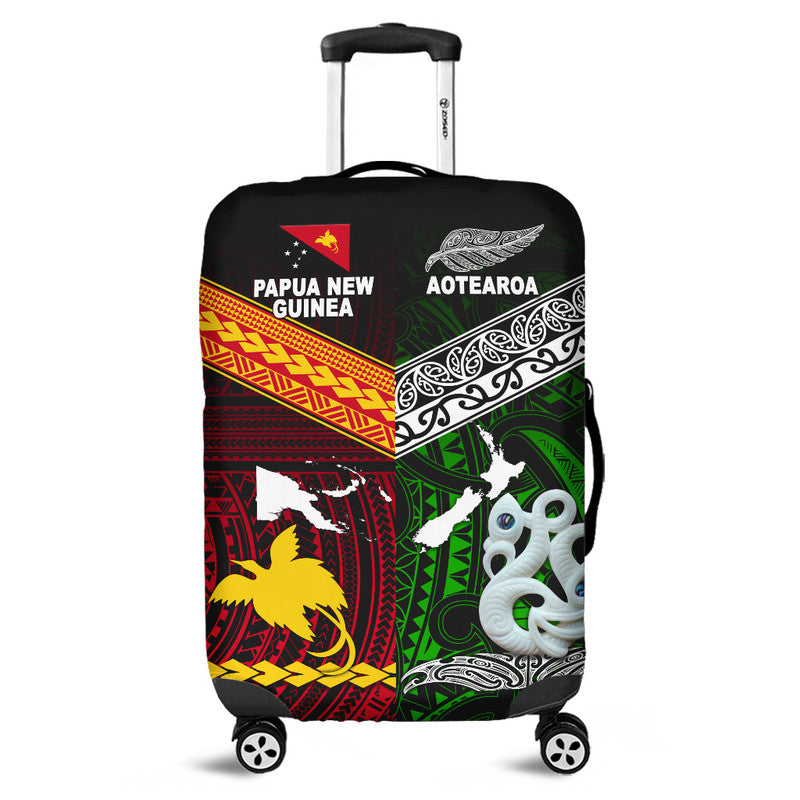 New Zealand And Papua New Guinea Luggage Cover Together Green