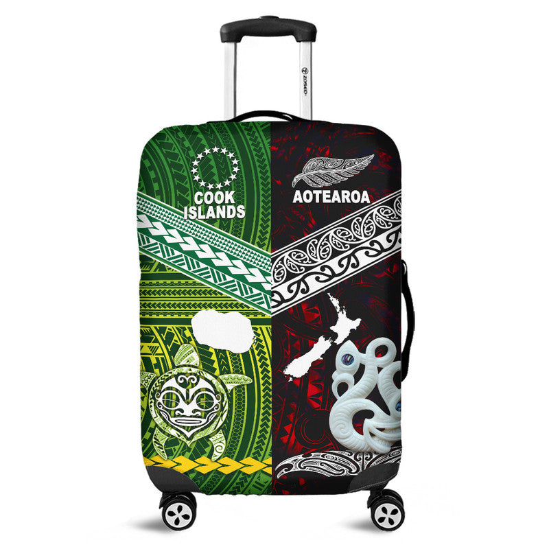 New Zealand And Cook Islands Luggage Cover Together Red