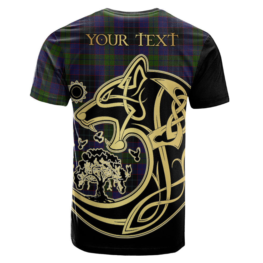 Printivon Lumsden Hunting Crest Celtic Wolf Tartan T Shirt Custom Your Text