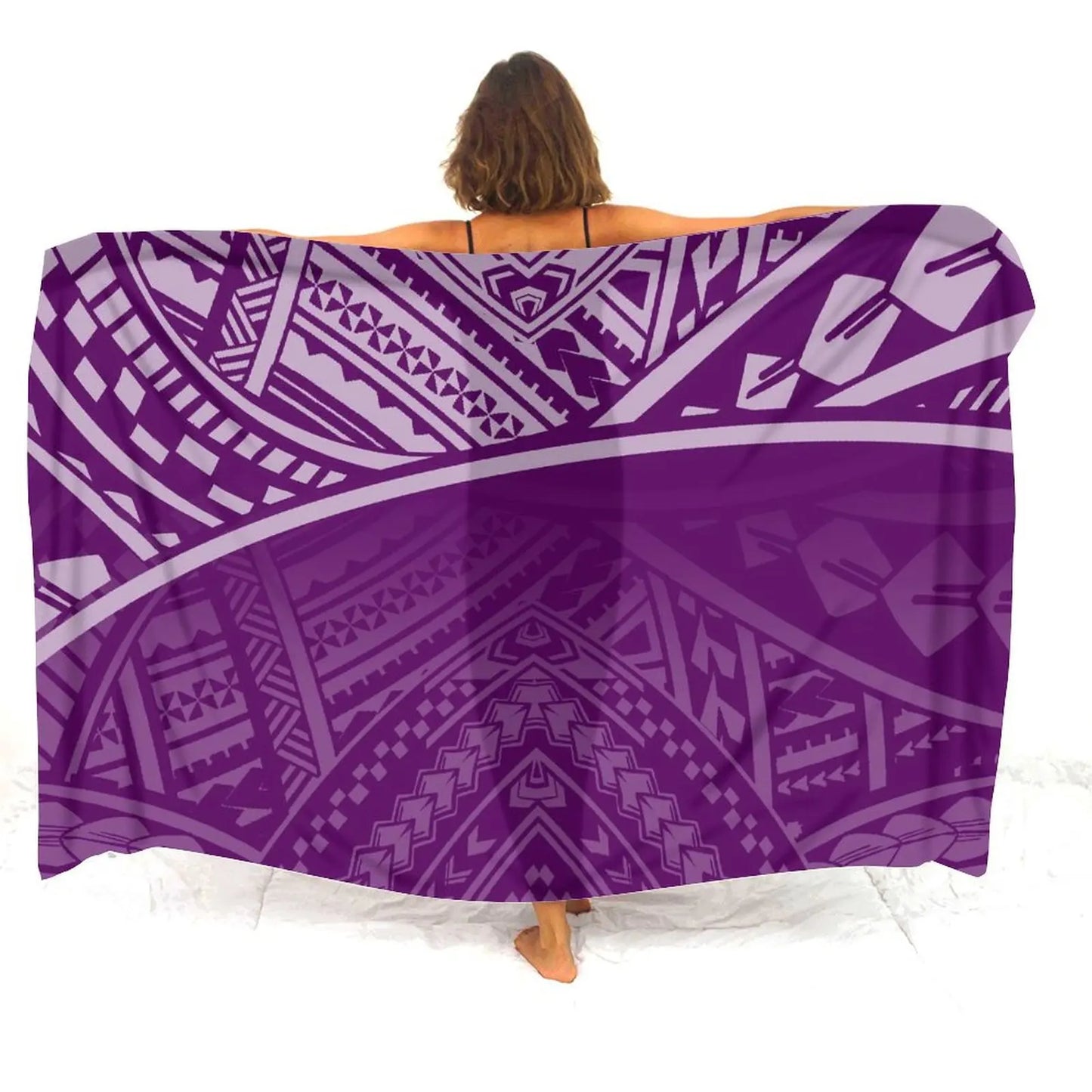 Polynesian Tribal Pattern Purple Sarong Polynesian Beach Women's Sarong All Over Print