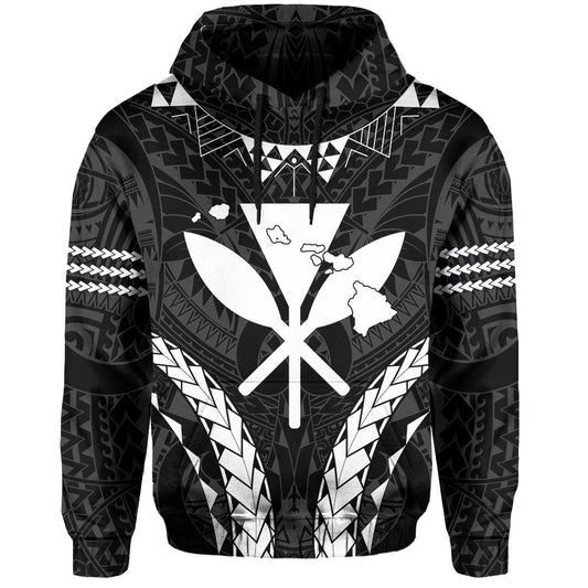 Polynesian Kakau Kanaka Map Hawaii Hoodie Sport Style Version 2.0 White