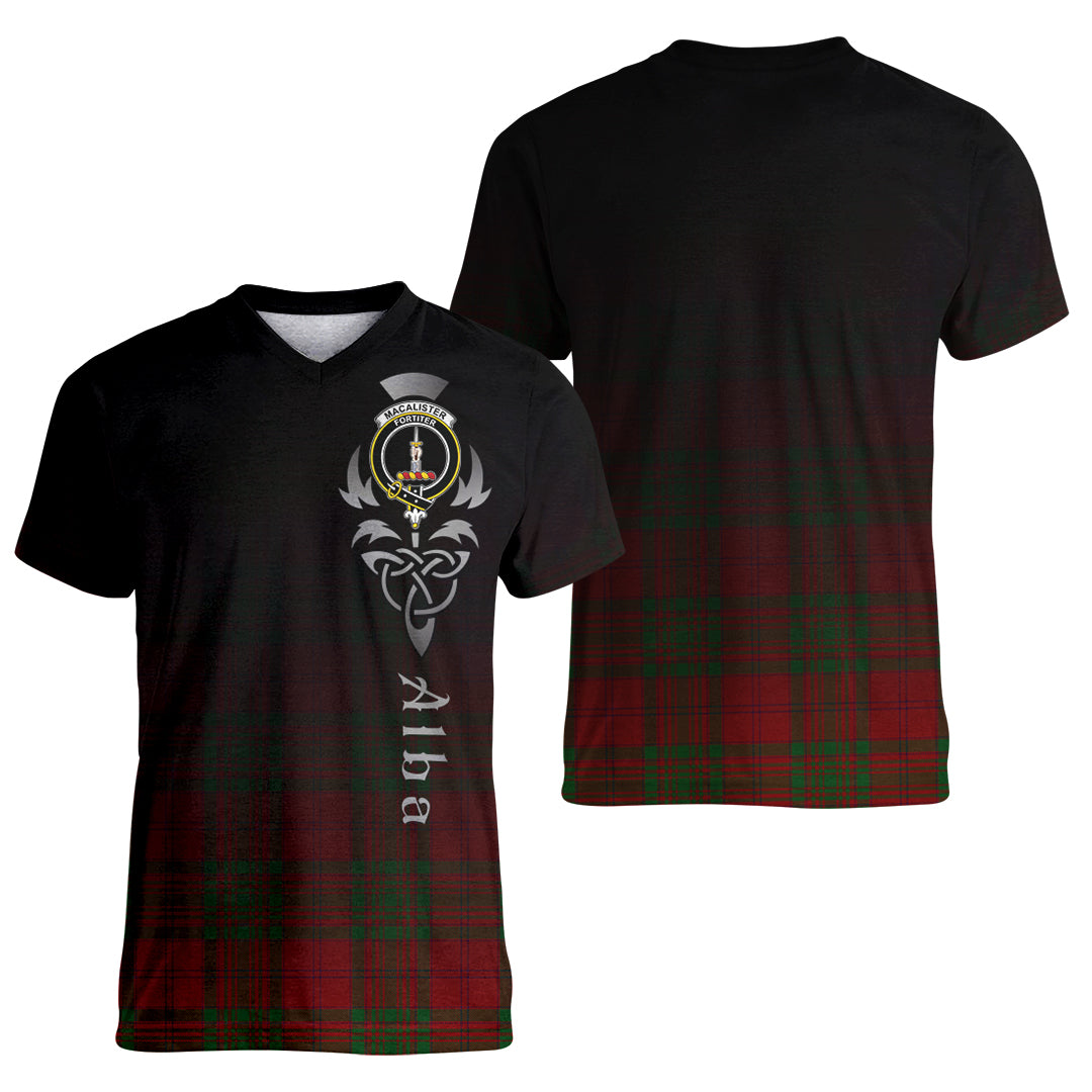 Printivon MacAlister of Glenbarr Tartan Crest Alba Celtic T Shirt