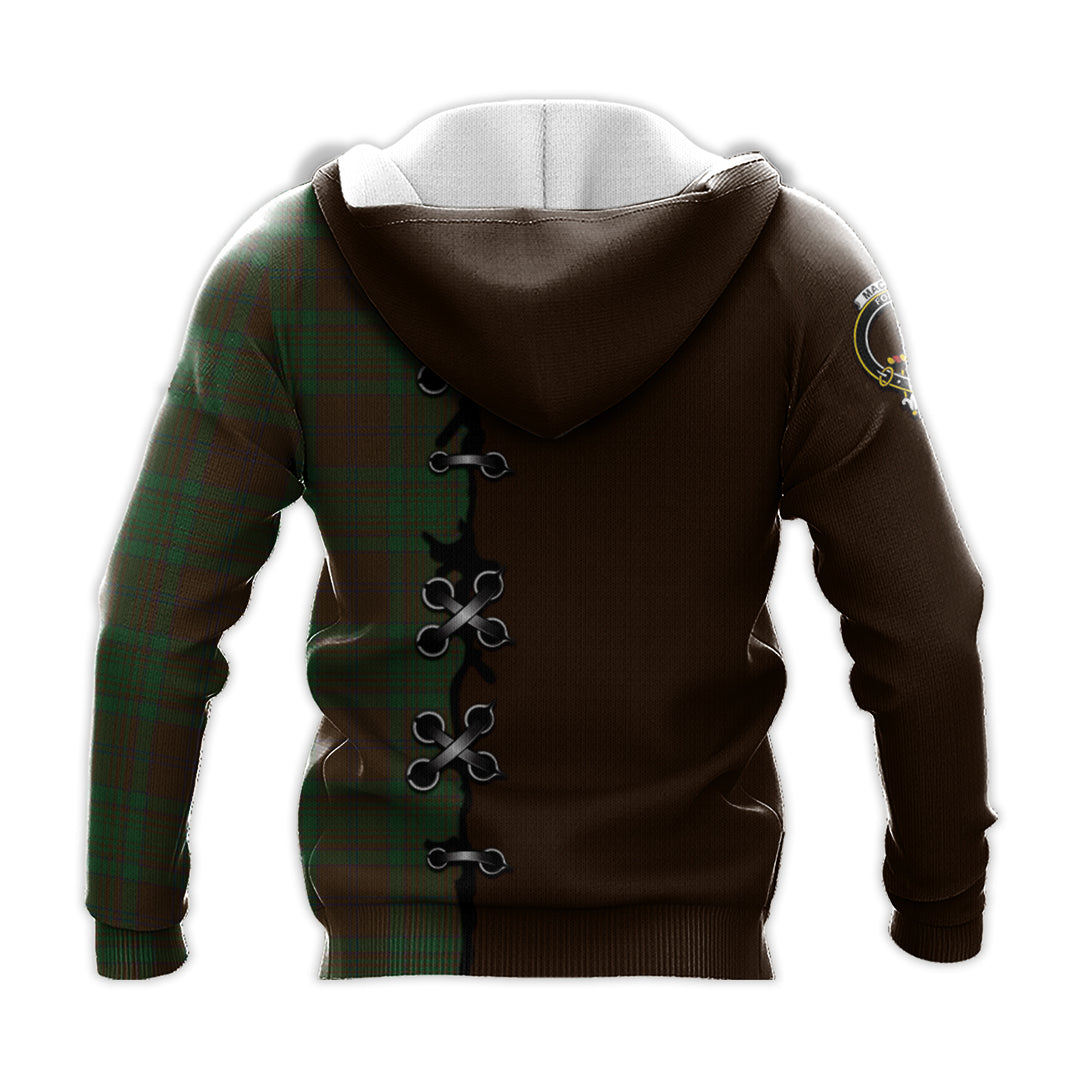 Printivon Macalister Of Glenbarr Hunting Tartan Hoodie Lion Rampant And Celtic Thistle Style