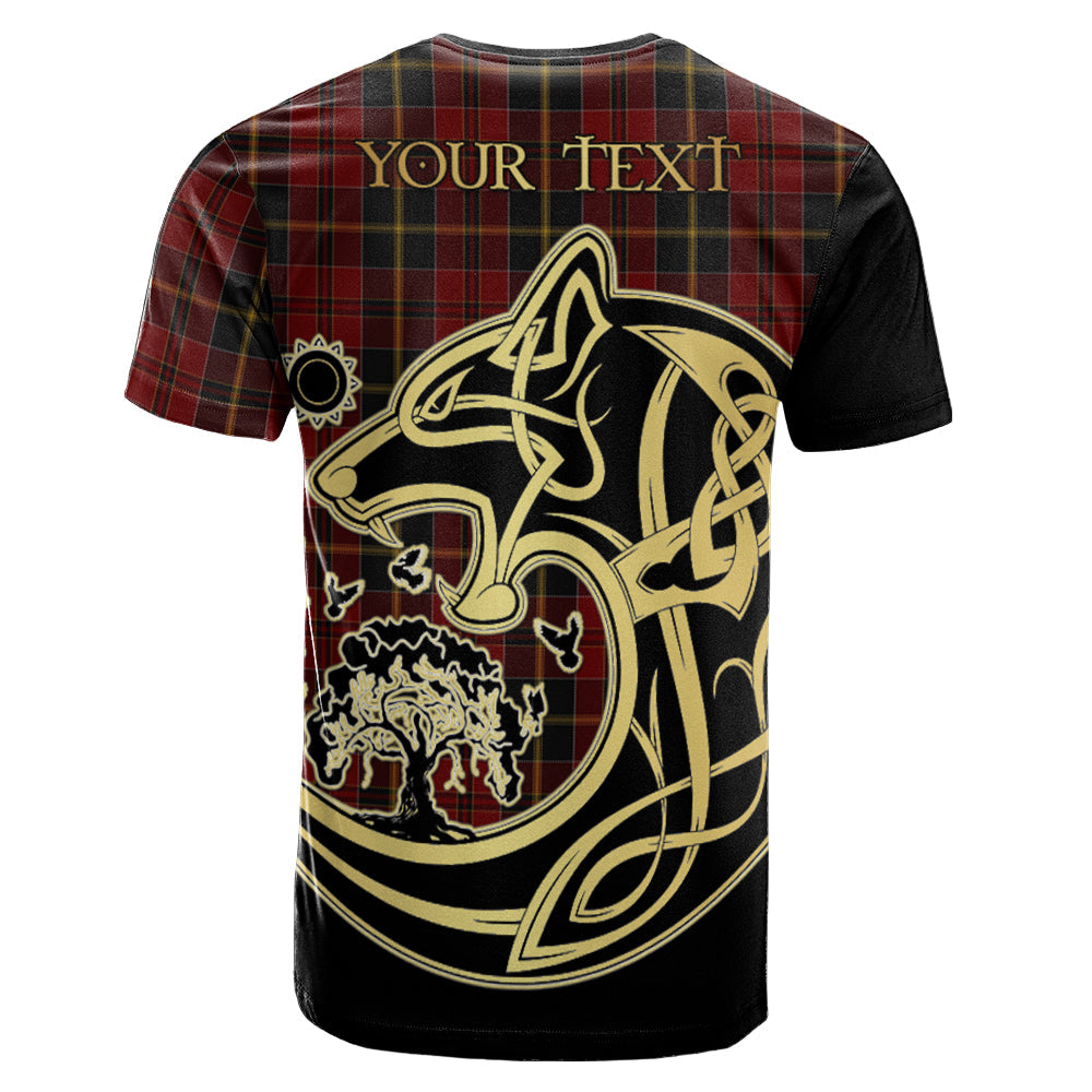 Printivon MacAlister of Skye Crest Celtic Wolf Tartan T Shirt Custom Your Text