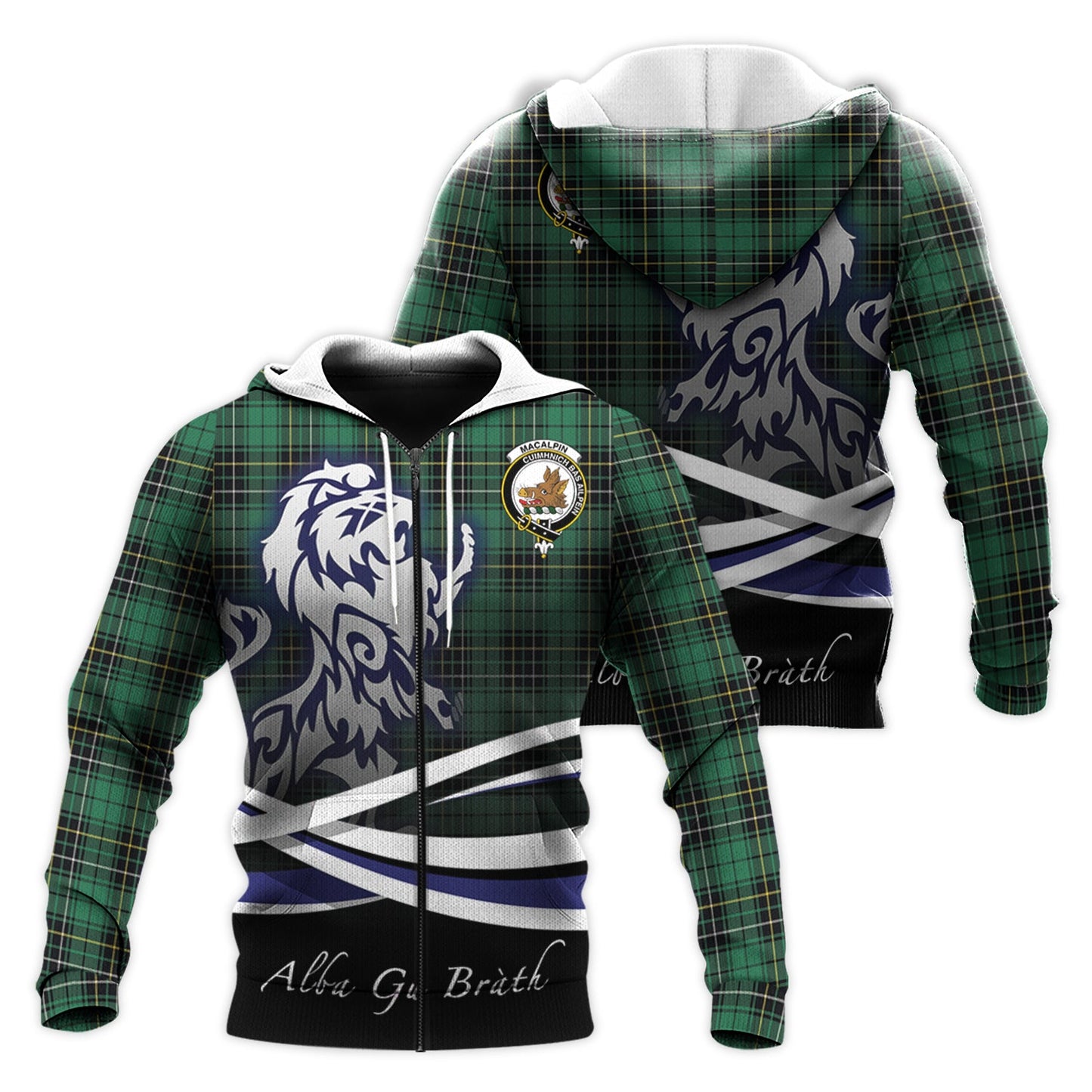 Printivon Macalpin Ancient Tartan Scottish Lion Hoodie