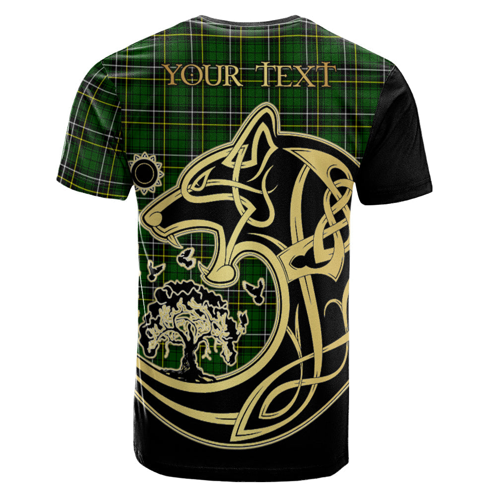 Printivon MacAlpin Modern Crest Celtic Wolf Tartan T Shirt Custom Your Text