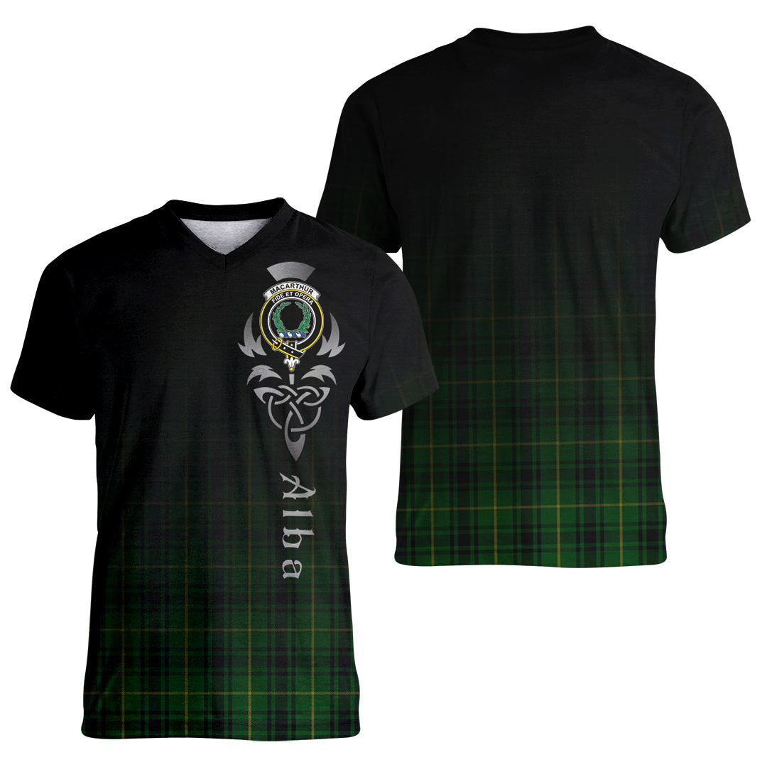 Printivon MacArthur Tartan Crest Alba Celtic T Shirt