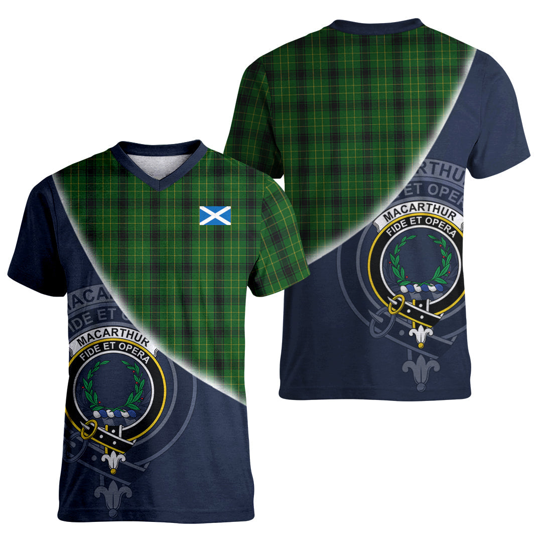 Printivon MacArthur Highland Tartan Scottish Crest T Shirt