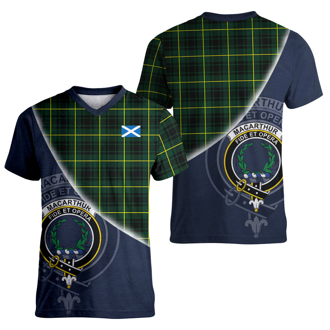 Printivon MacArthur Modern Tartan Scottish Crest T Shirt