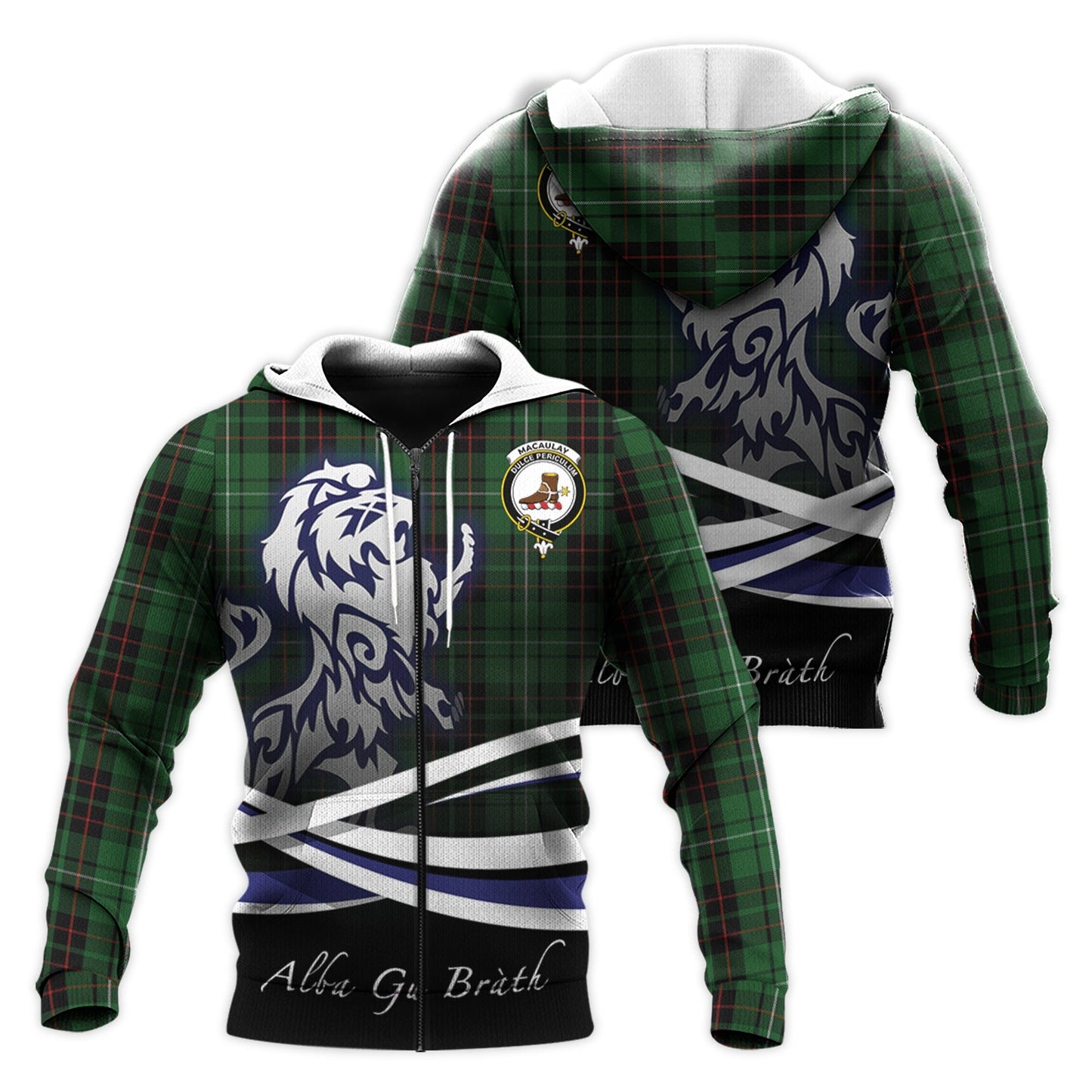 Printivon Macaulay Of Lewis Tartan Scottish Lion Hoodie