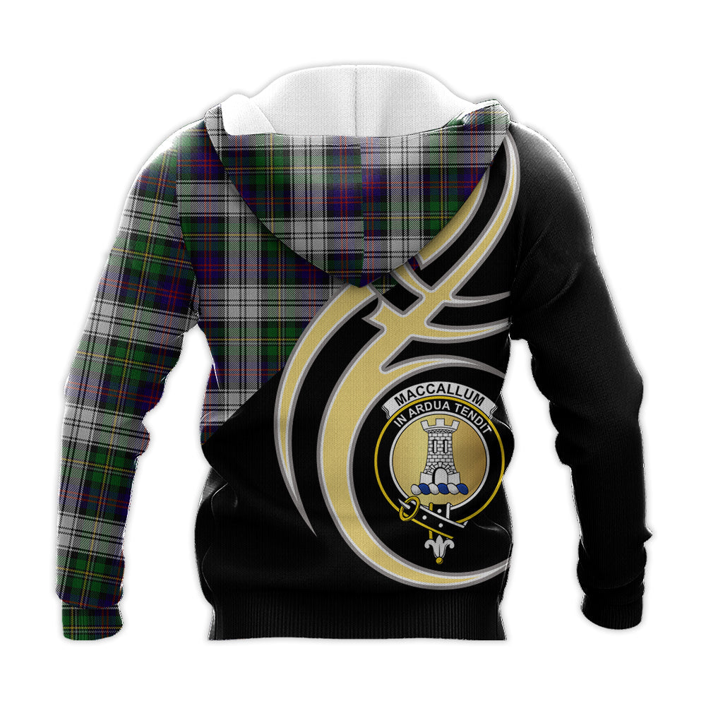 Printivon Maccallum Dress Clan Believe In Me Crest Tartan Knitted Hoodie Custom Your Text