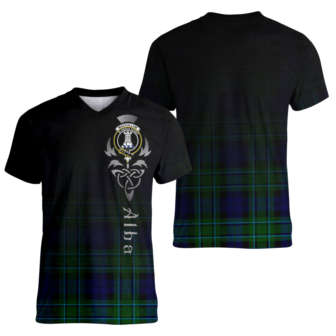 Printivon MacCallum Modern Tartan Crest Alba Celtic T Shirt