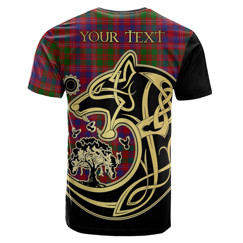 Printivon MacColl Hunting Crest Celtic Wolf Tartan T Shirt Custom Your Text