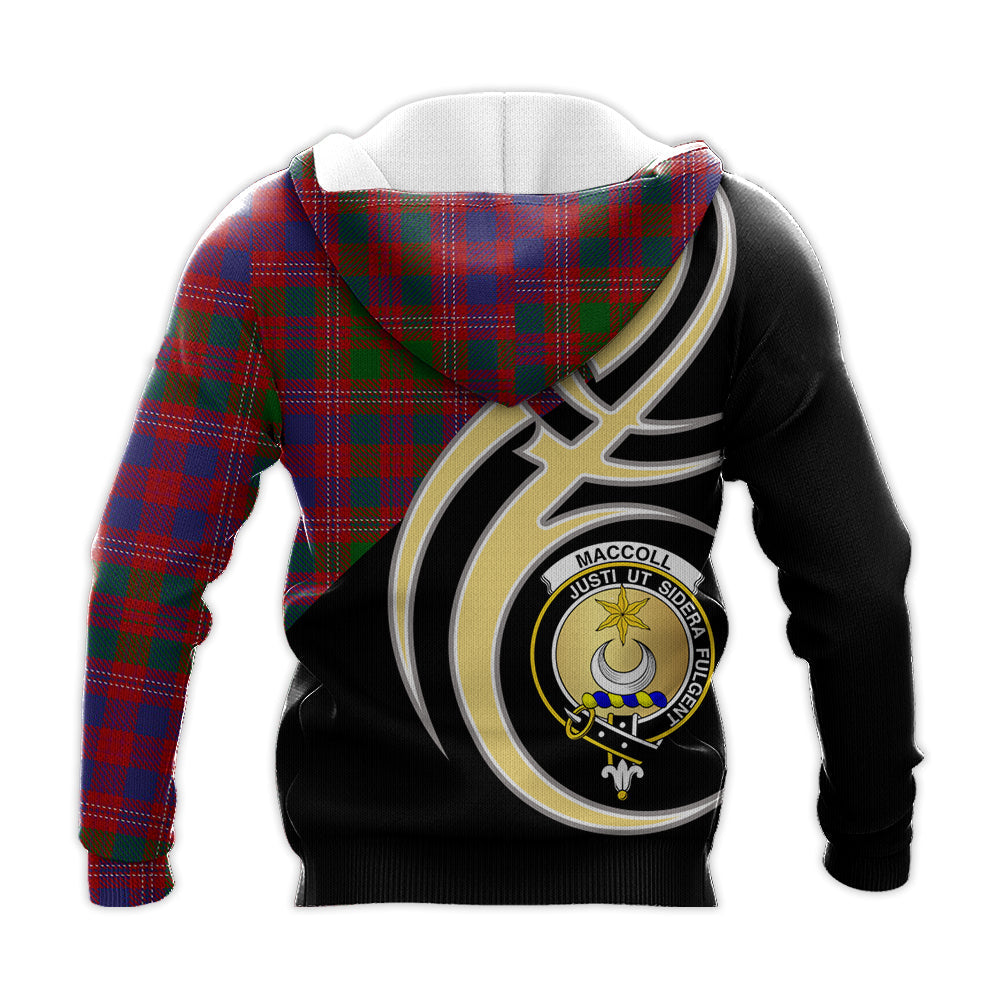 Printivon Maccoll Hunting Clan Believe In Me Crest Tartan Knitted Hoodie Custom Your Text