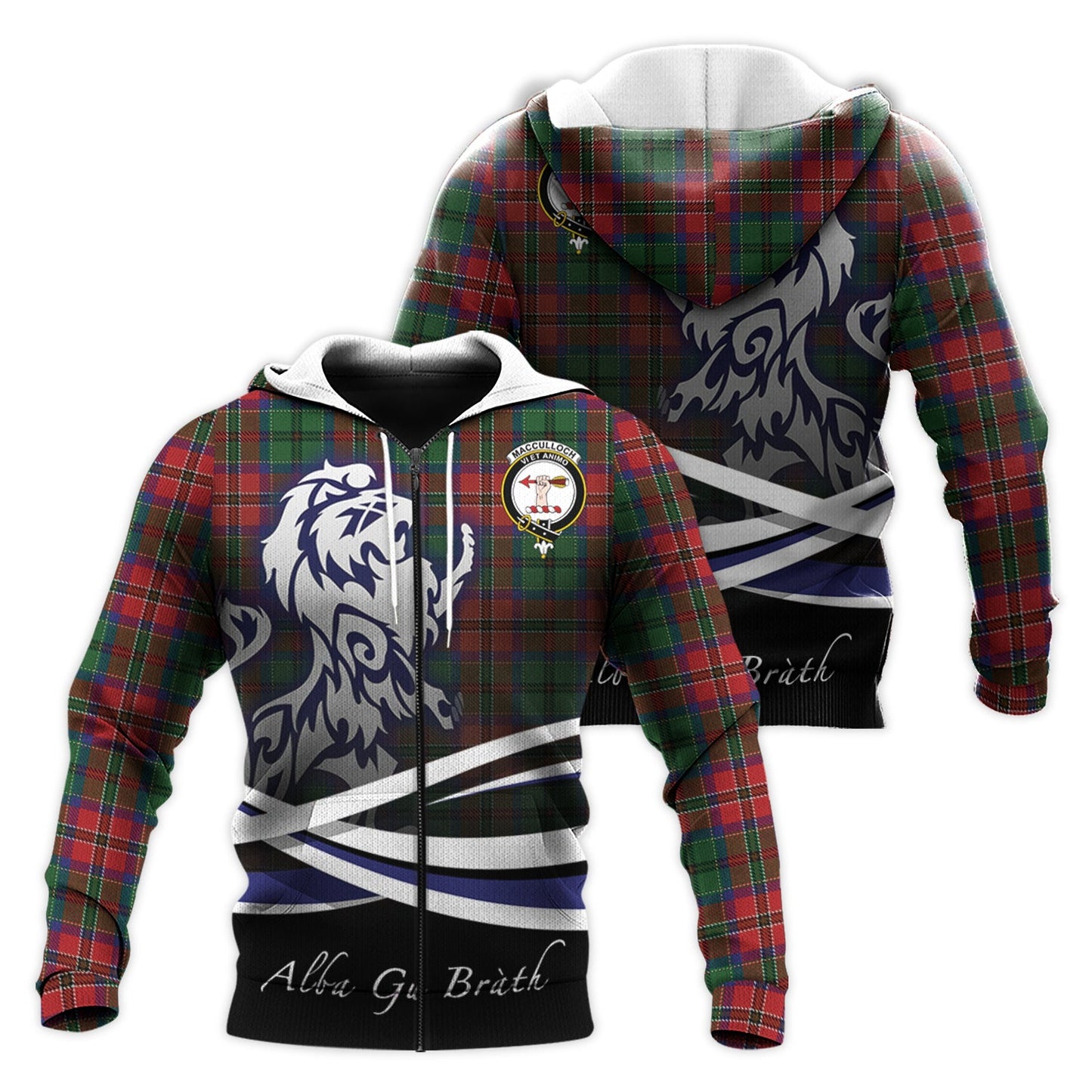 Printivon Macculloch Tartan Scottish Lion Hoodie