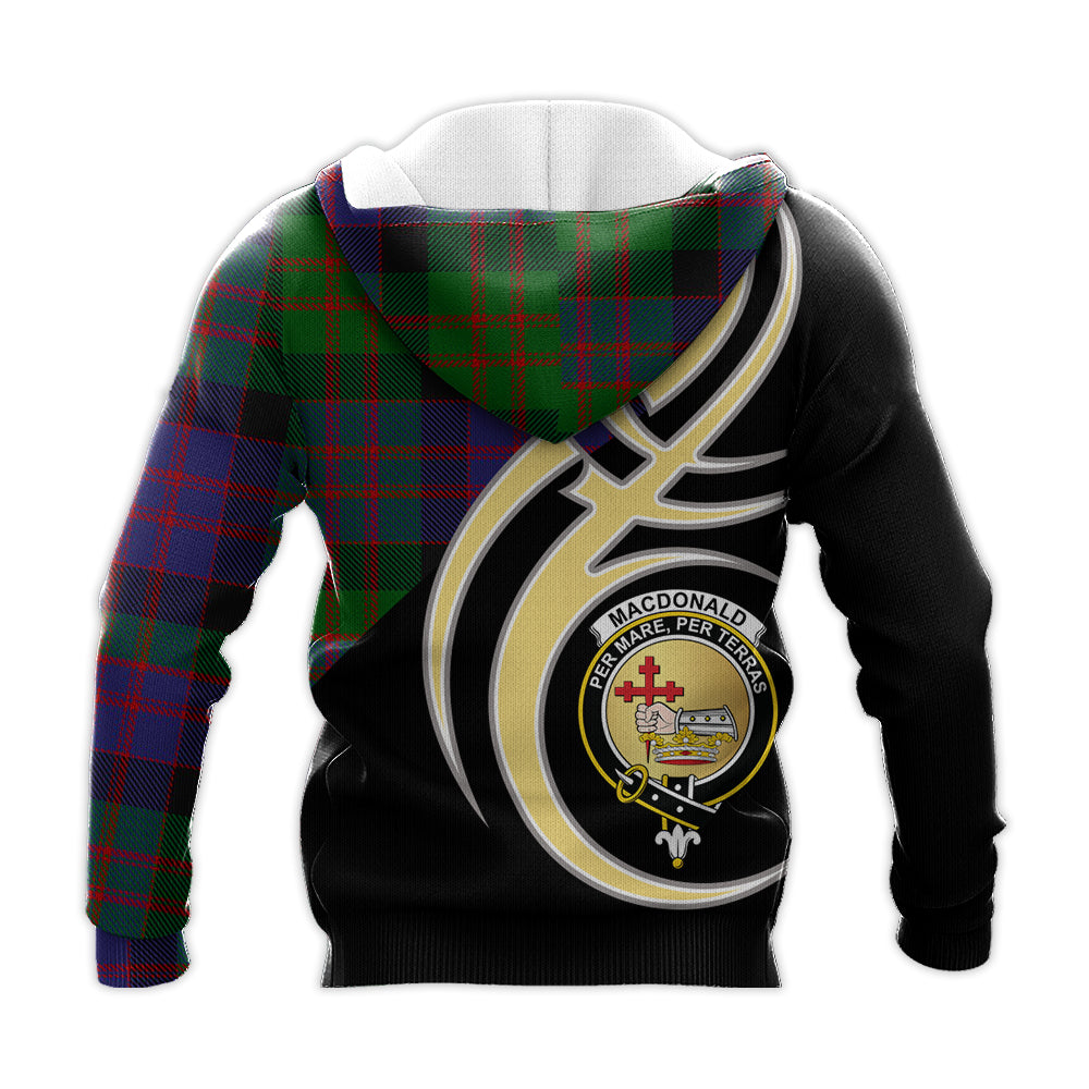 Printivon Macdonald Clan Believe In Me Crest Tartan Knitted Hoodie Custom Your Text