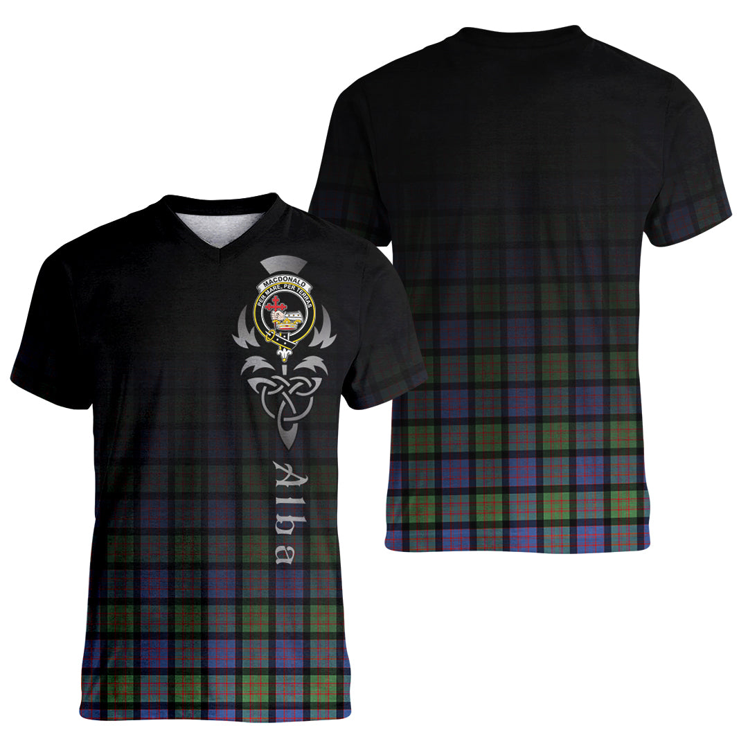 Printivon MacDonald Ancient Tartan Crest Alba Celtic T Shirt