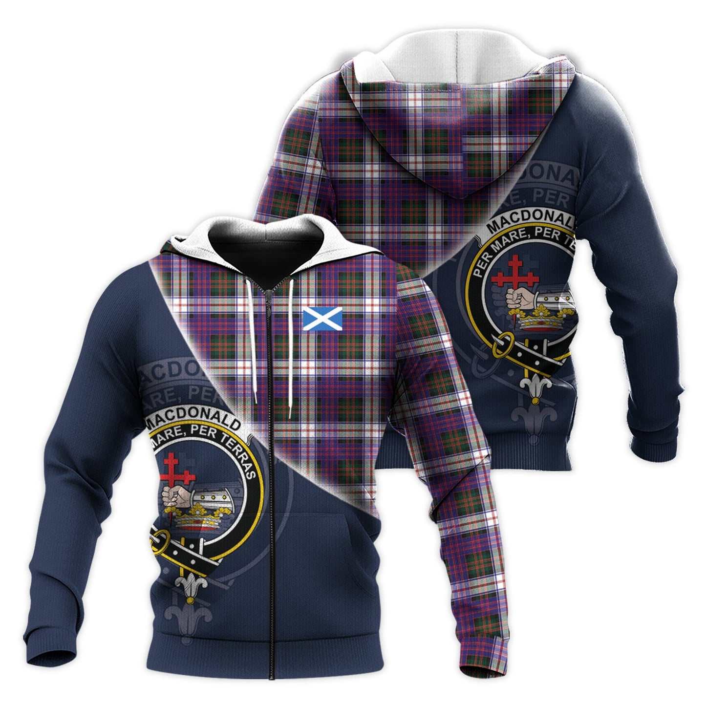 Printivon Macdonald Dress Modern Tartan Scottish Crest Hoodie