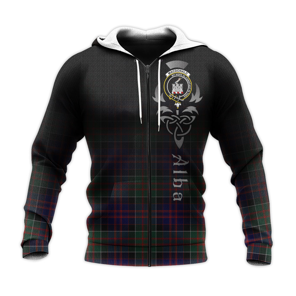 Printivon Macdonald Of Clanranald Tartan Crest Alba Celtic Hoodie