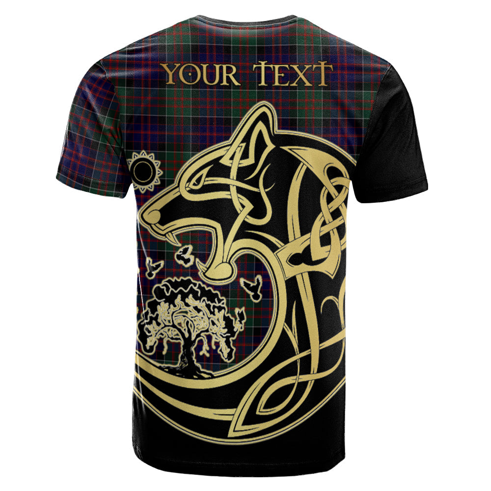 Printivon MacDonald of Clanranald Crest Celtic Wolf Tartan T Shirt Custom Your Text