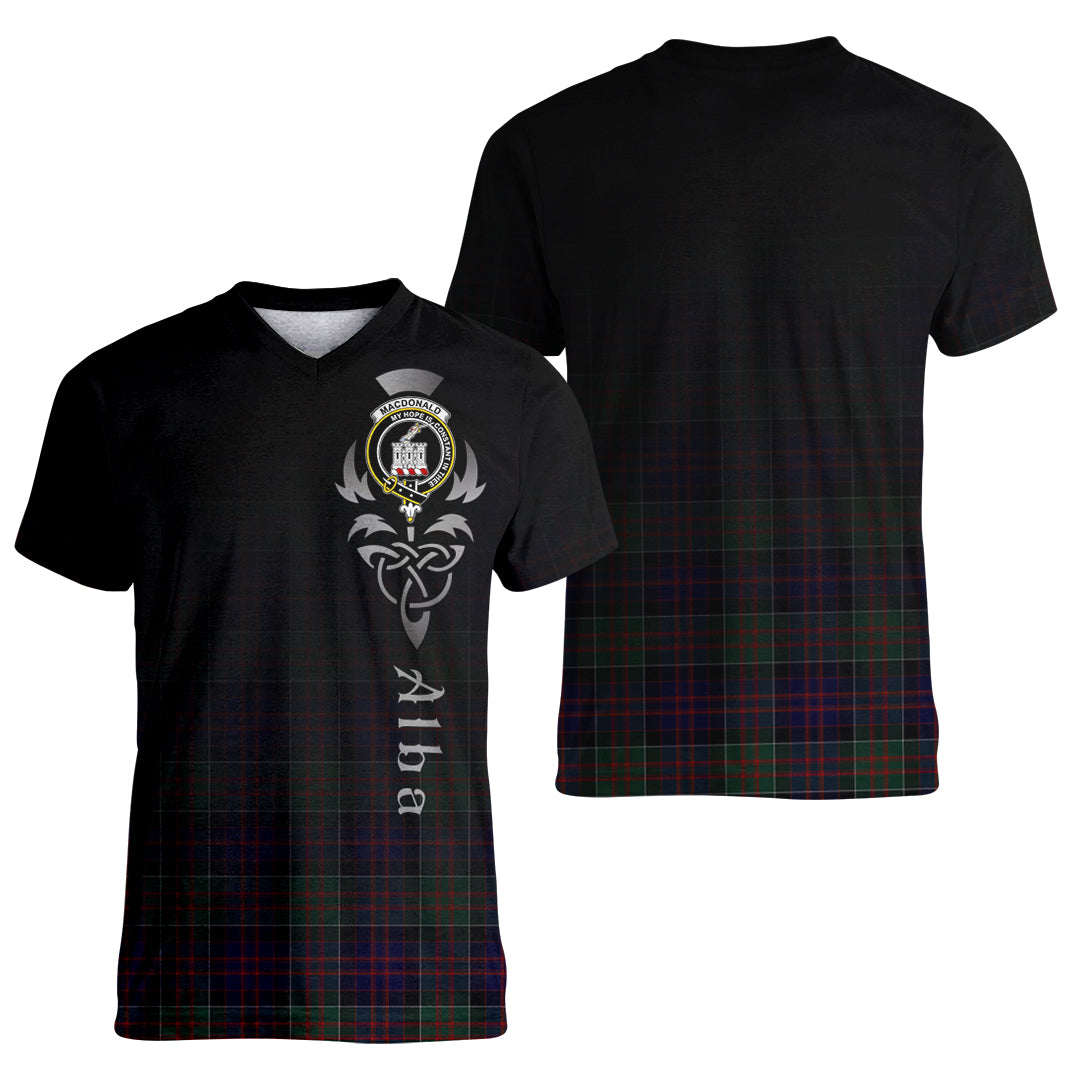 Printivon MacDonald of Clanranald Tartan Crest Alba Celtic T Shirt