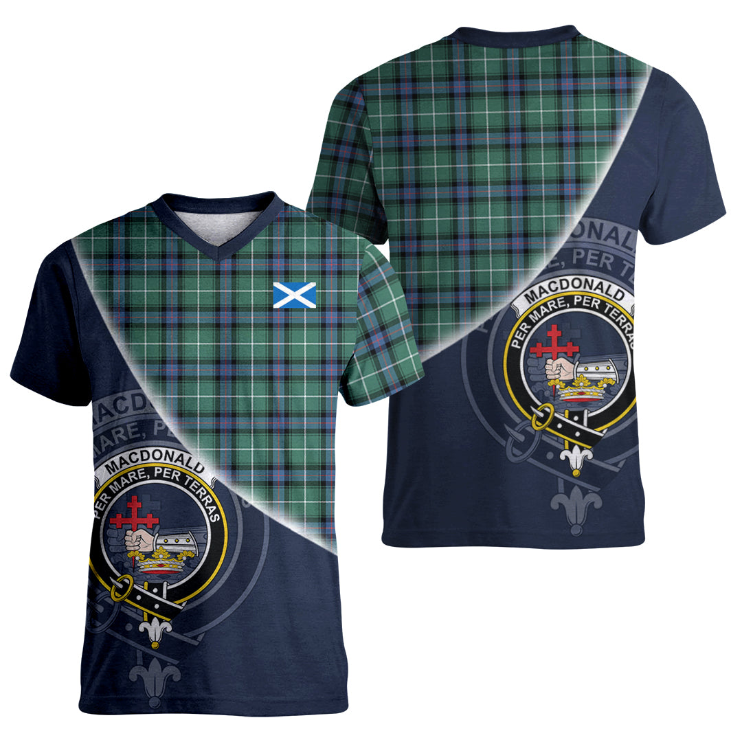 Printivon MacDonald of the Isles Hunting Ancient Tartan Scottish Crest T Shirt