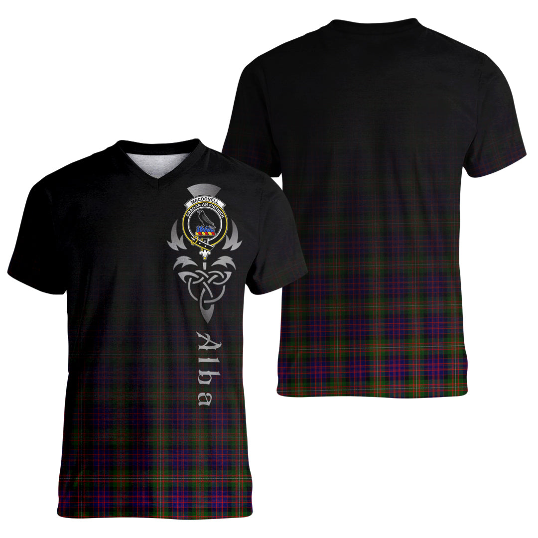 Printivon MacDonnell of Glengarry Modern Tartan Crest Alba Celtic T Shirt