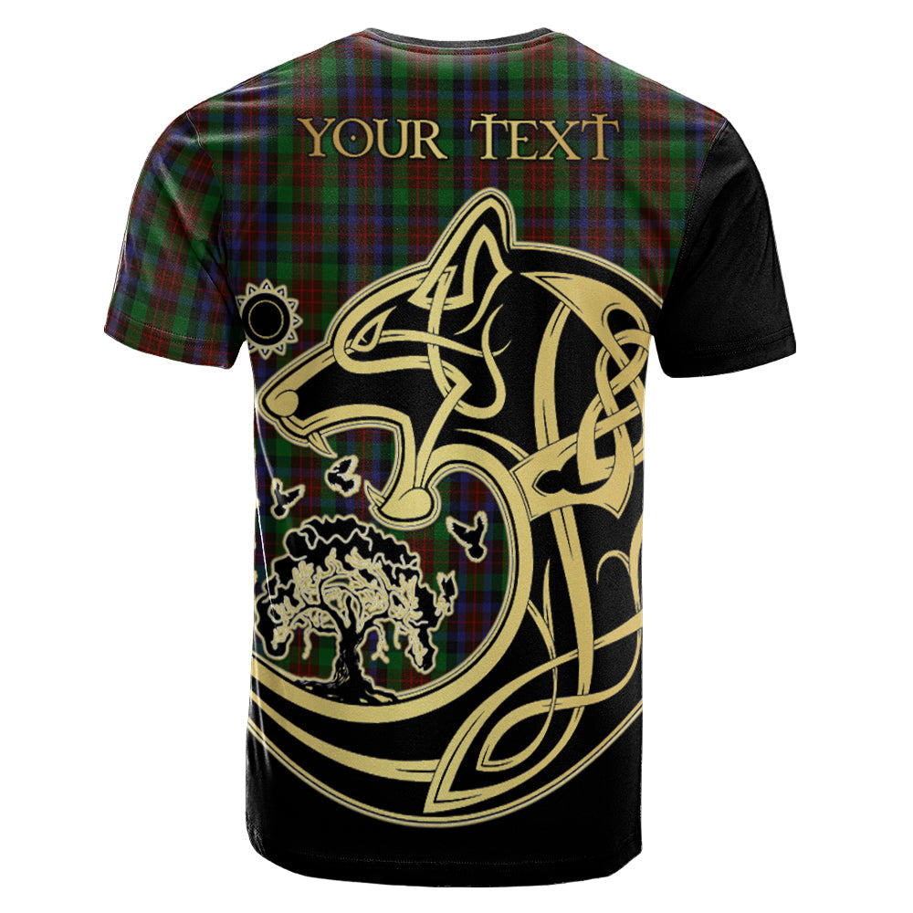 Printivon MacDuff Hunting Crest Celtic Wolf Tartan T Shirt Custom Your Text