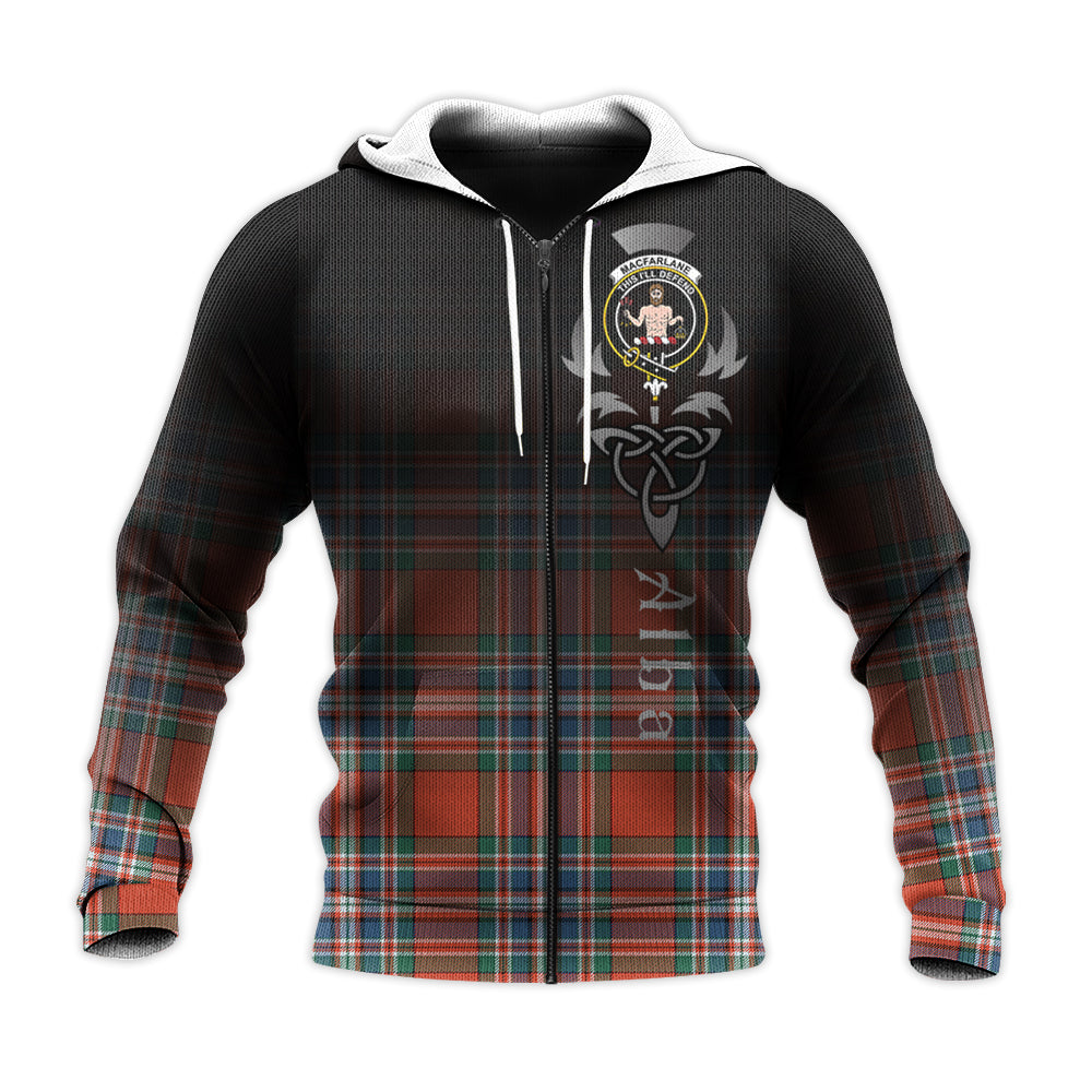 Printivon Macfarlane Ancient Tartan Crest Alba Celtic Hoodie