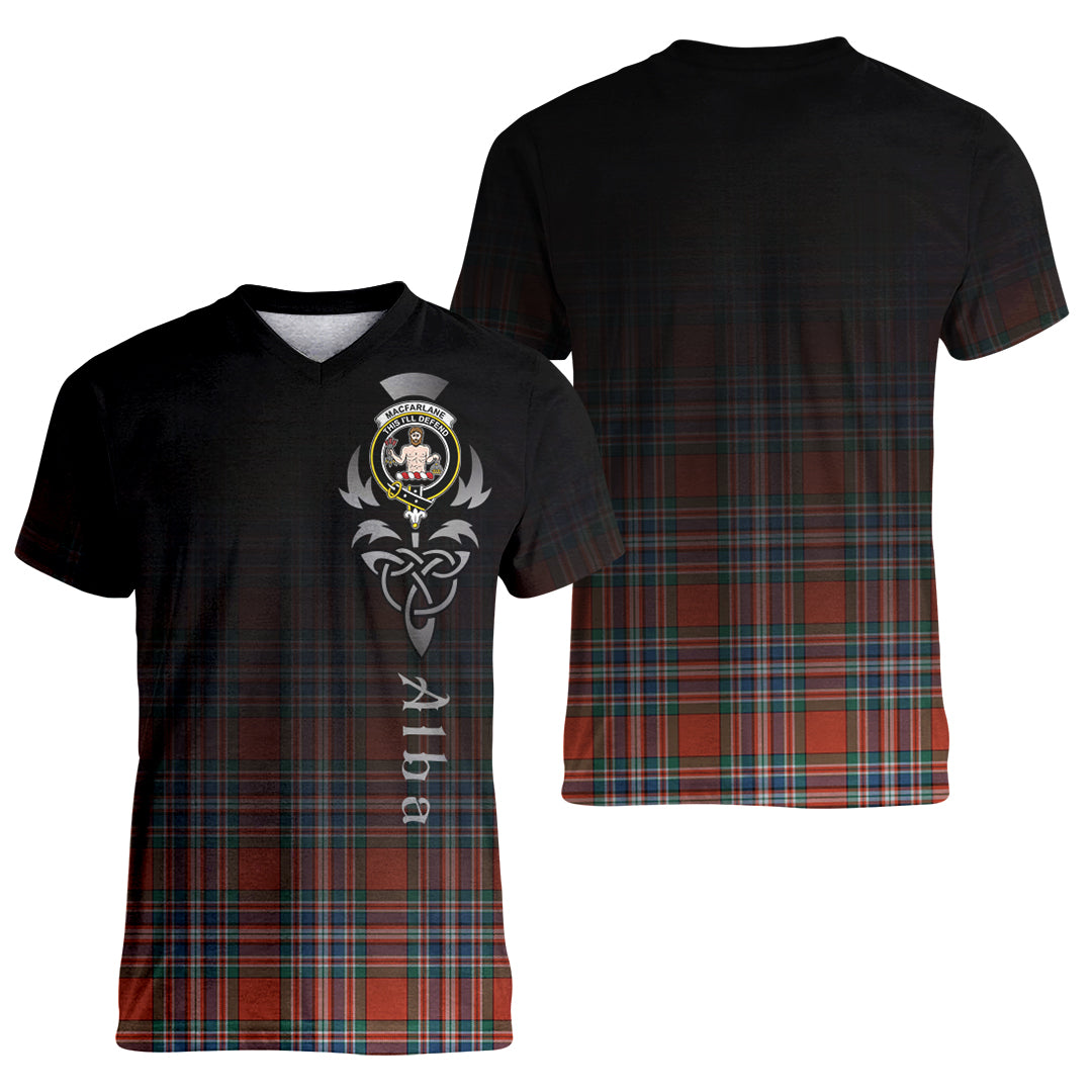 Printivon MacFarlane Ancient Tartan Crest Alba Celtic T Shirt