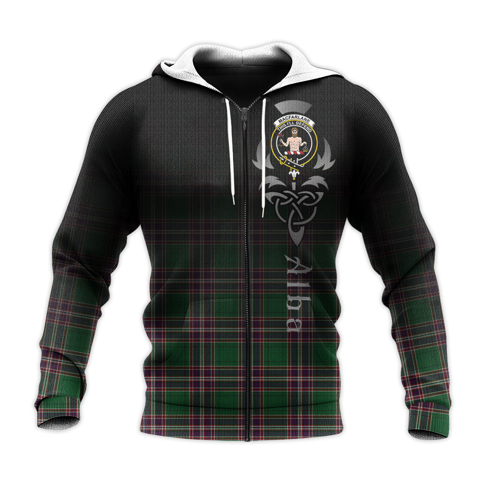 Printivon Macfarlane Hunting Tartan Crest Alba Celtic Hoodie