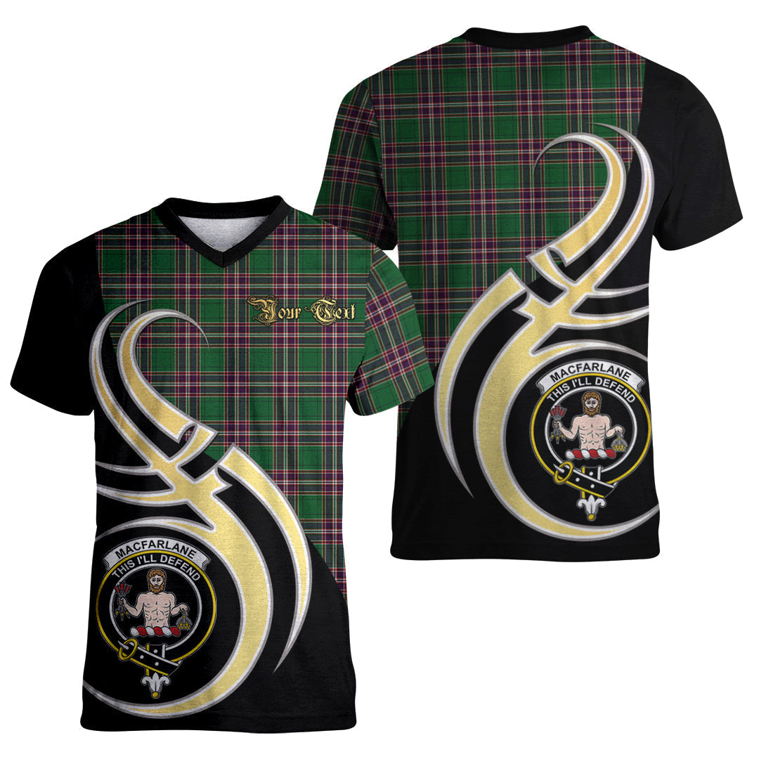 Printivon MacFarlane Hunting Tartan Crest Believe In Me T Shirt