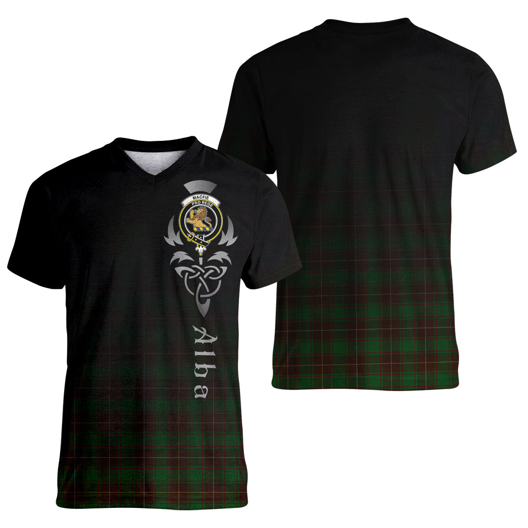 Printivon MacFie Hunting Tartan Crest Alba Celtic T Shirt