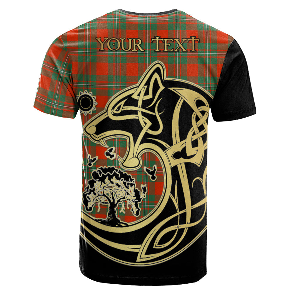 Printivon MacGregor Ancient Crest Celtic Wolf Tartan T Shirt Custom Your Text