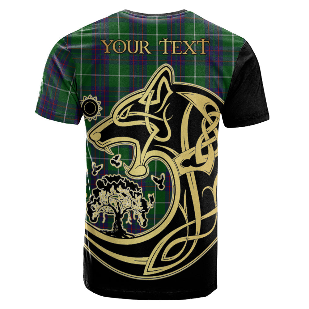 Printivon MacIntyre Hunting Crest Celtic Wolf Tartan T Shirt Custom Your Text