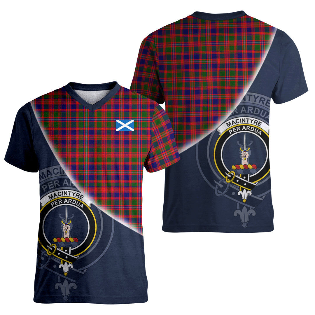 Printivon MacIntyre Modern Tartan Scottish Crest T Shirt