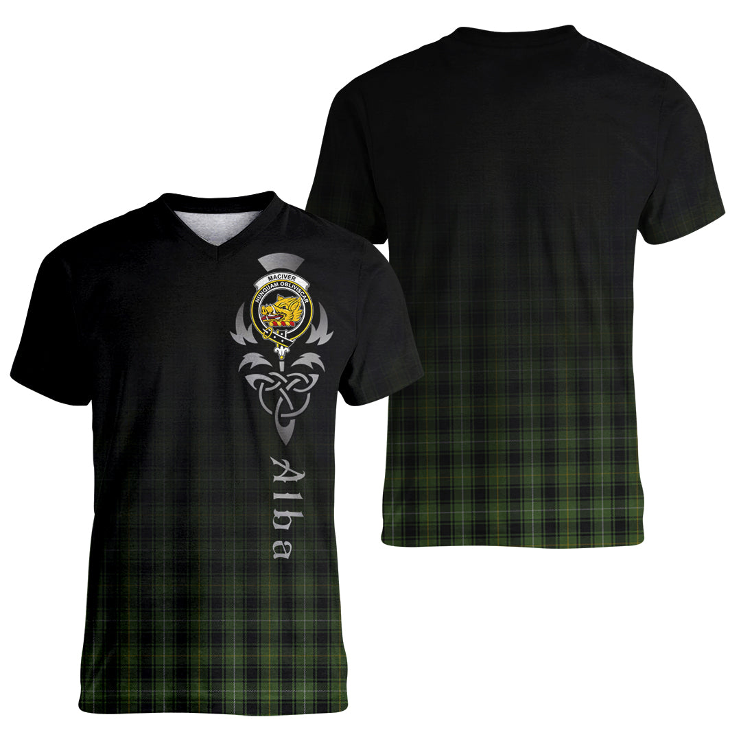 Printivon MacIver Hunting Tartan Crest Alba Celtic T Shirt