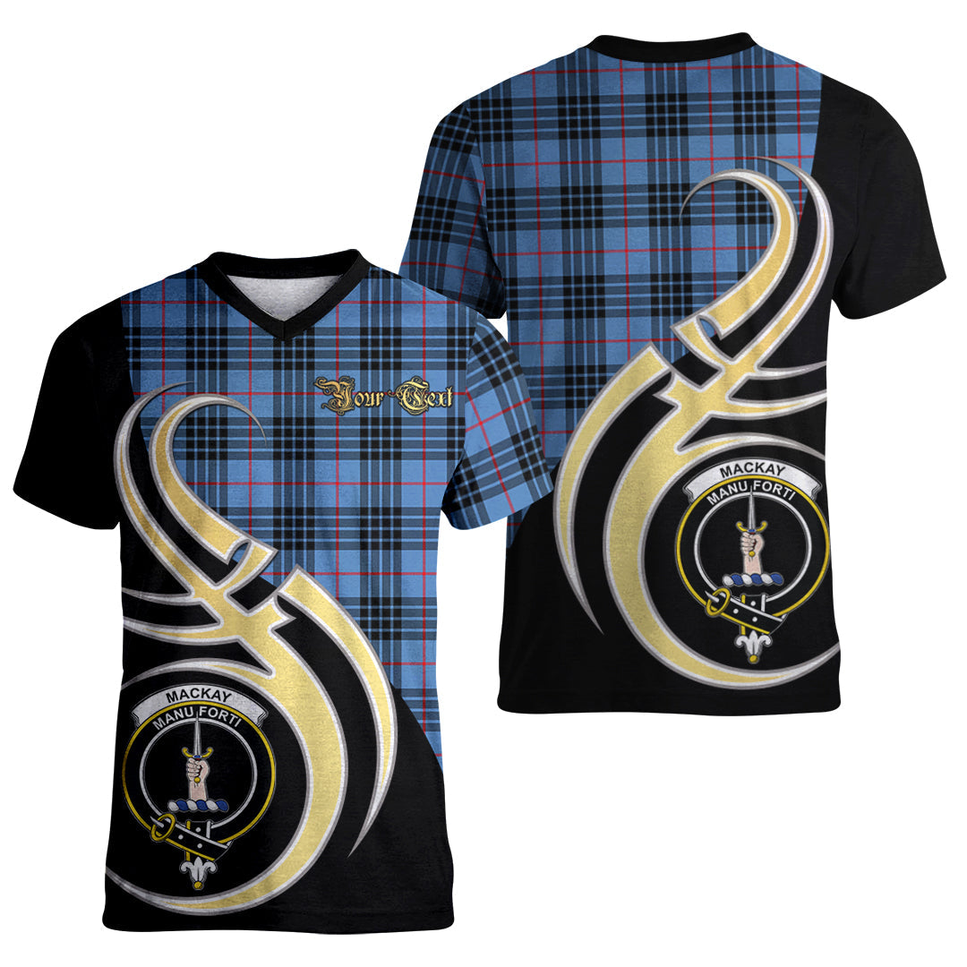 Printivon MacKay Blue Tartan Crest Believe In Me T Shirt