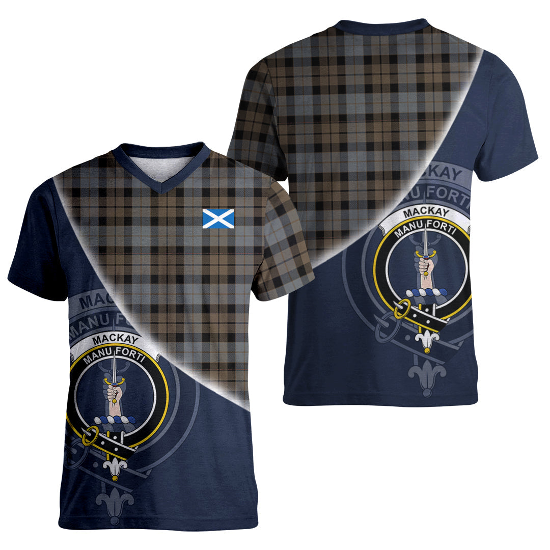 Printivon MacKay Weathered Tartan Scottish Crest T Shirt