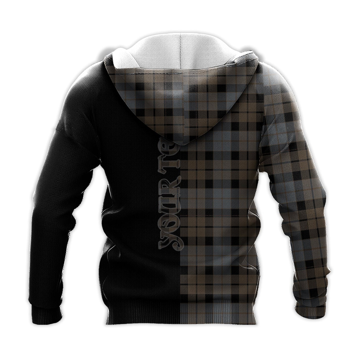 Printivon Mackay Weathered Tartan Personalize Half Hoodie